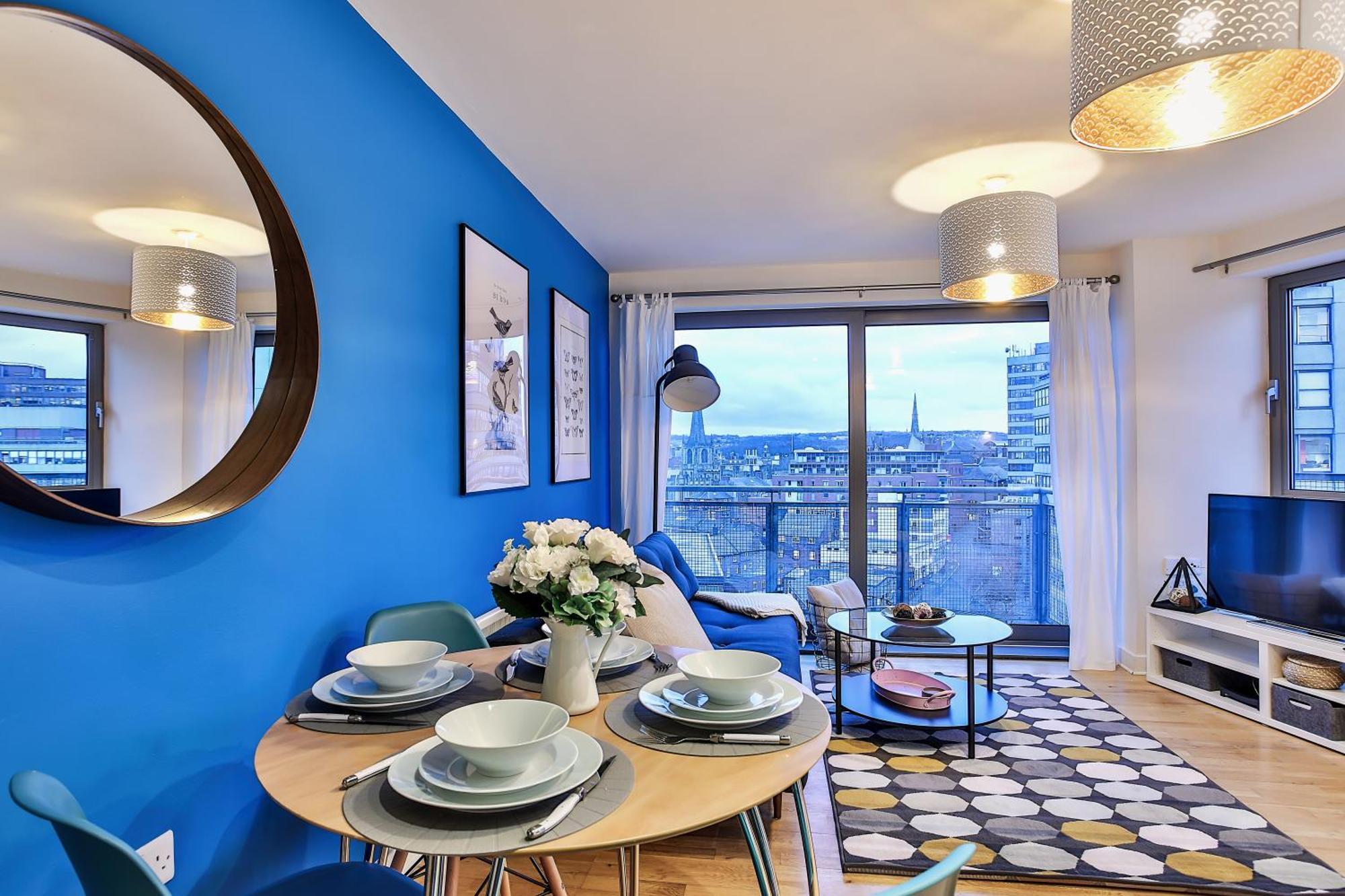 שפילד Skyview Apartment By Noknokstay - City Centre With Parking - Group, Family, Business מראה חיצוני תמונה