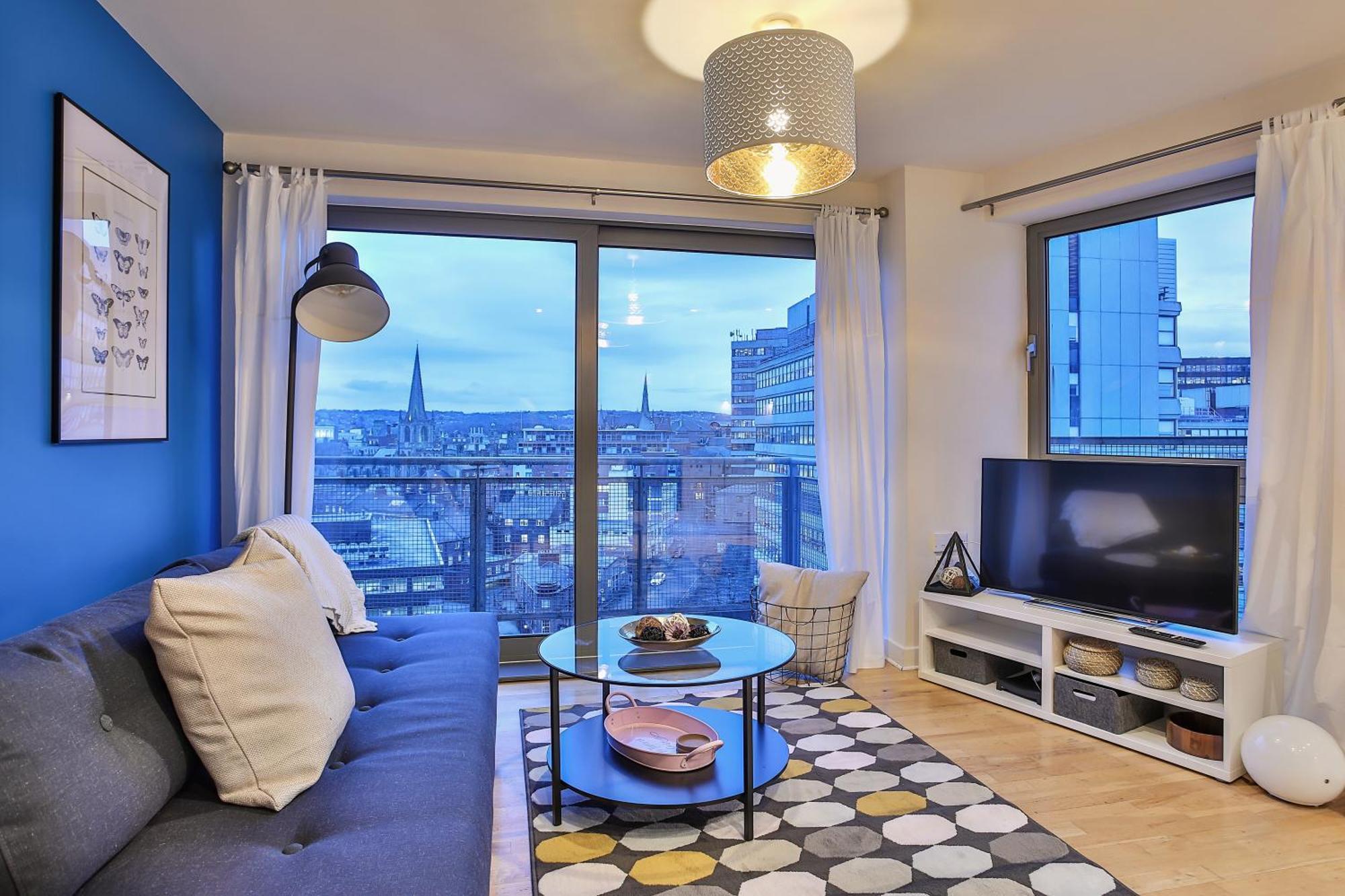 שפילד Skyview Apartment By Noknokstay - City Centre With Parking - Group, Family, Business מראה חיצוני תמונה